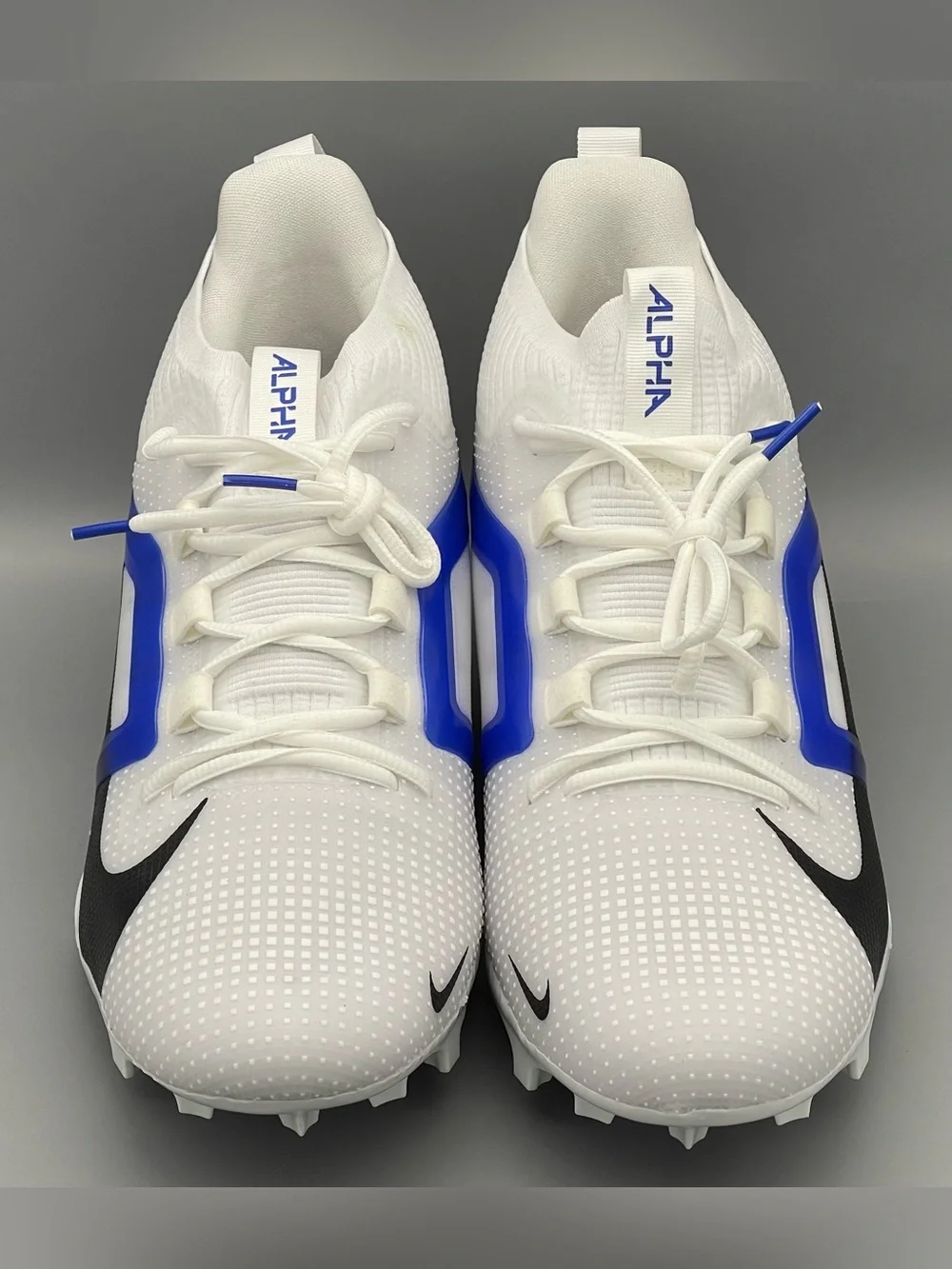 Nike Alpha Menace 4 Elite TB White Blue Football Cleats IB2501-104 Men Sz 12 NEW